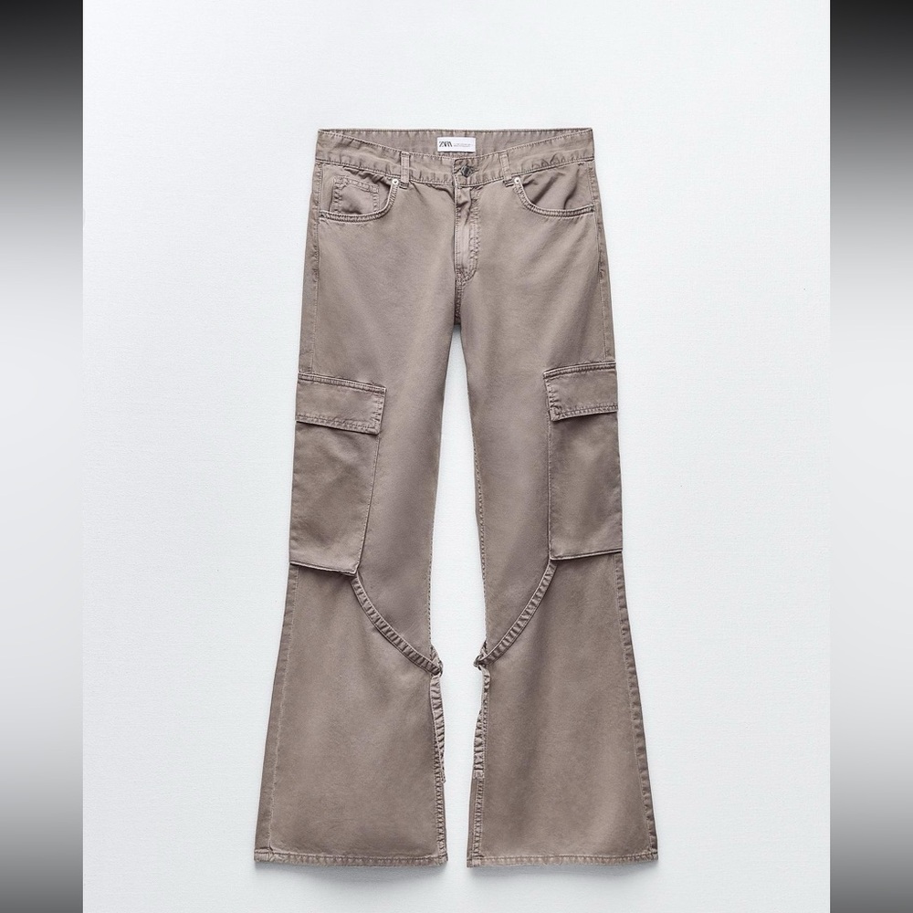 Zara Taupe Cargo Trousers